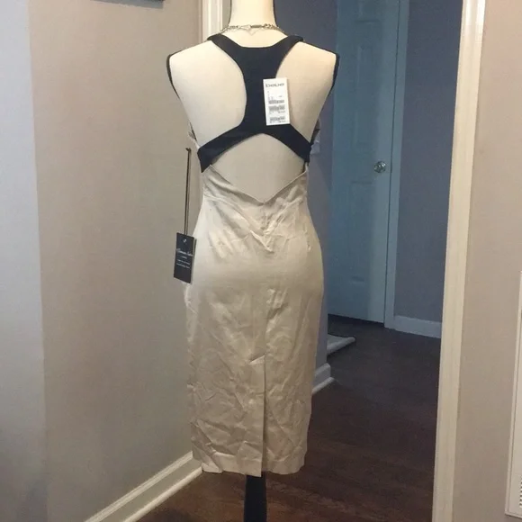 NWT Bebe glamour satin T back slim dress xs - Picture 8 of 8